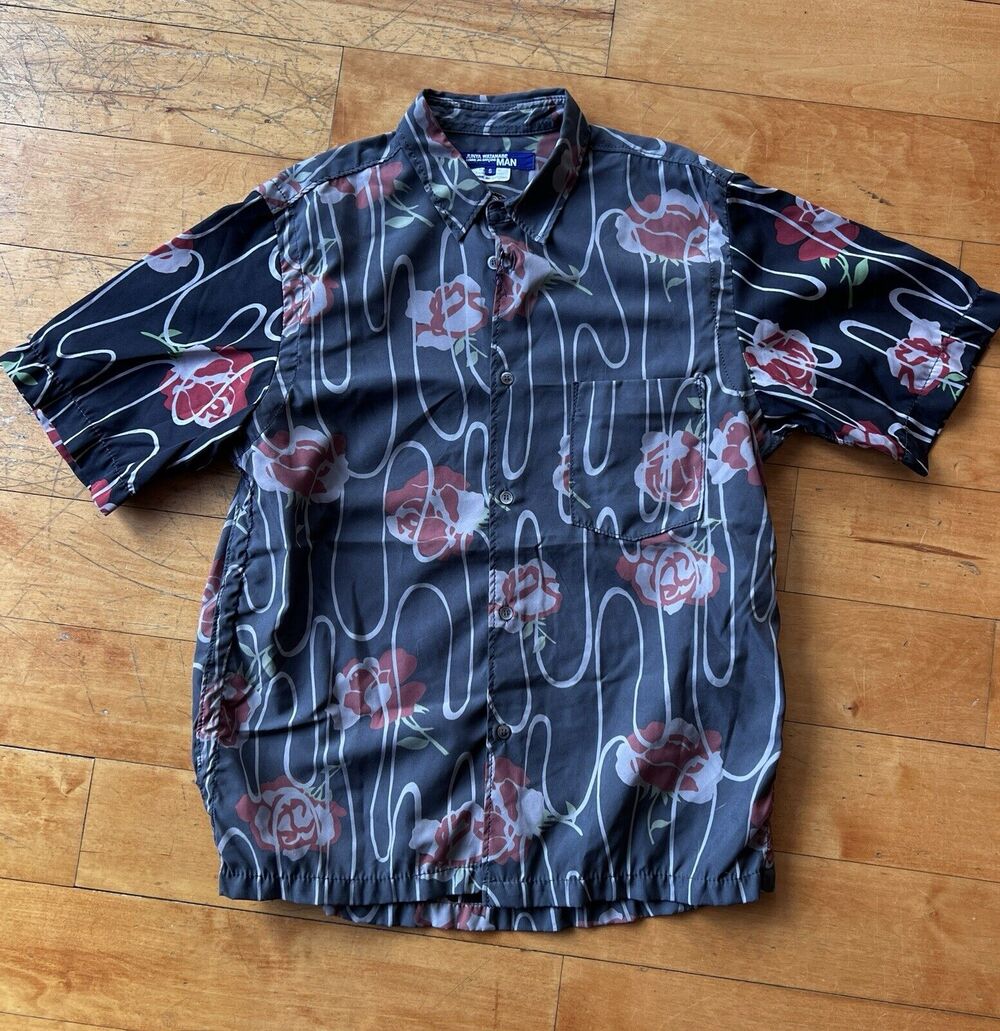 JUNYA WATANABE Comme des Garçons Mens Shirt Floral Print Made in Japan Small